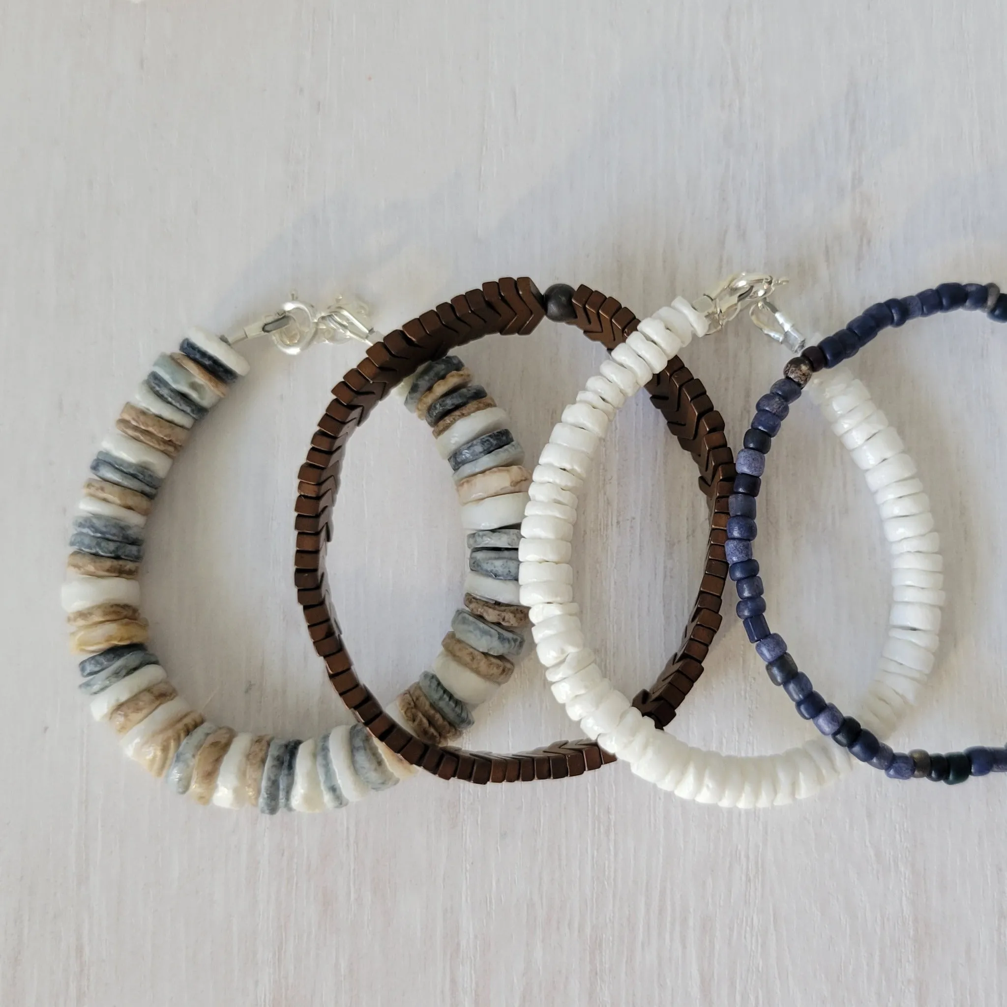 Heishi Shell Unisex Beach Bracelets - Adults or Children's