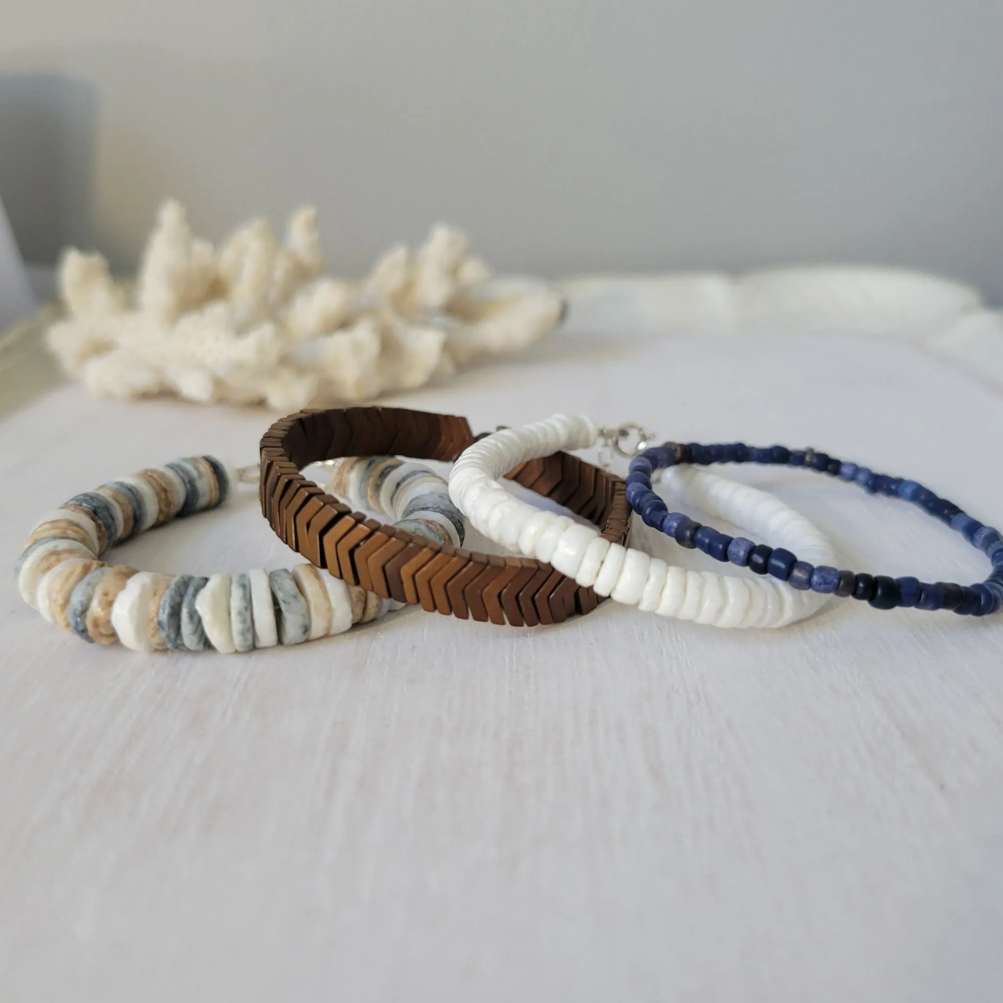 Heishi Shell Unisex Beach Bracelets - Adults or Children's