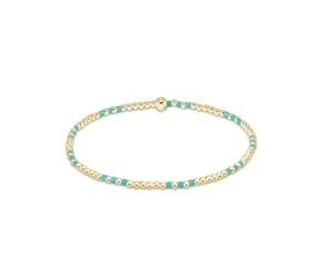 Hope Joy Pattern 2mm Bead Bracelet Turquoise