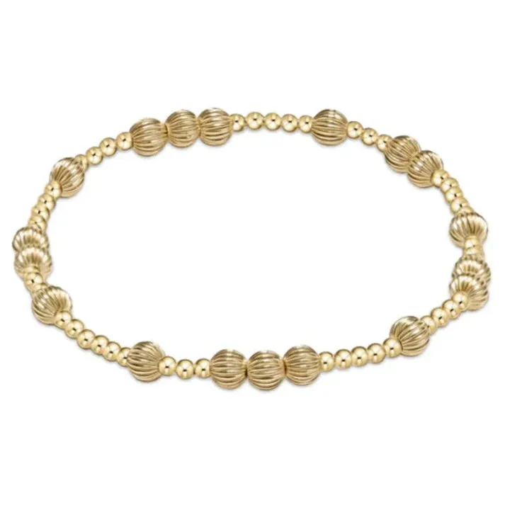Hope Unwritten Dignity Pattern 5mm Gold Bead Bracelet