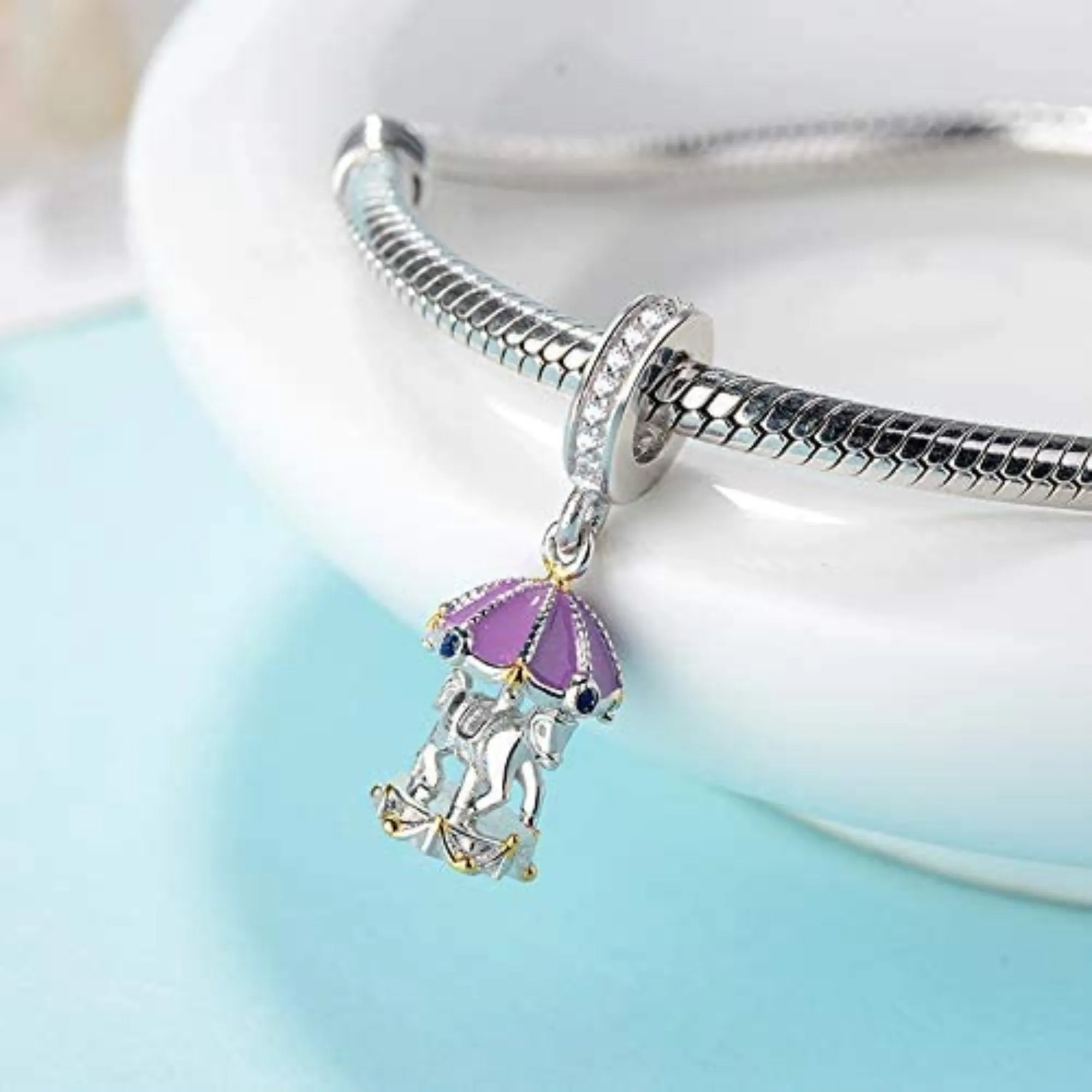 Horse Carousel Merry Go Round Dangle Pendant