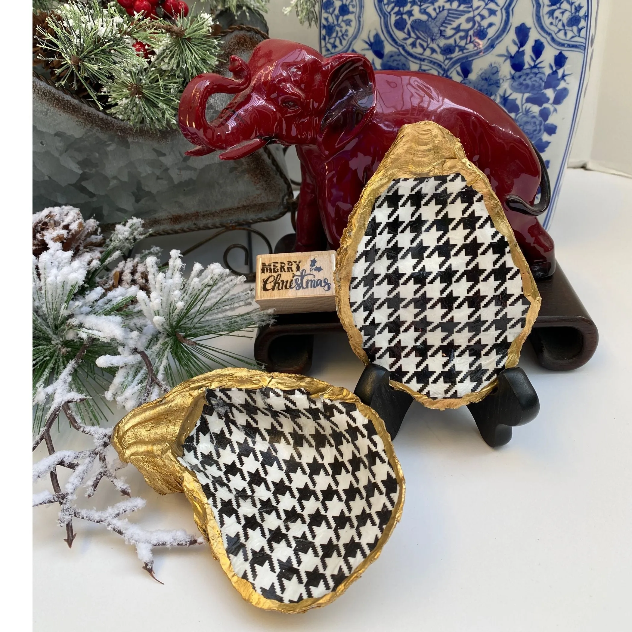 Hounds tooth Shell Art