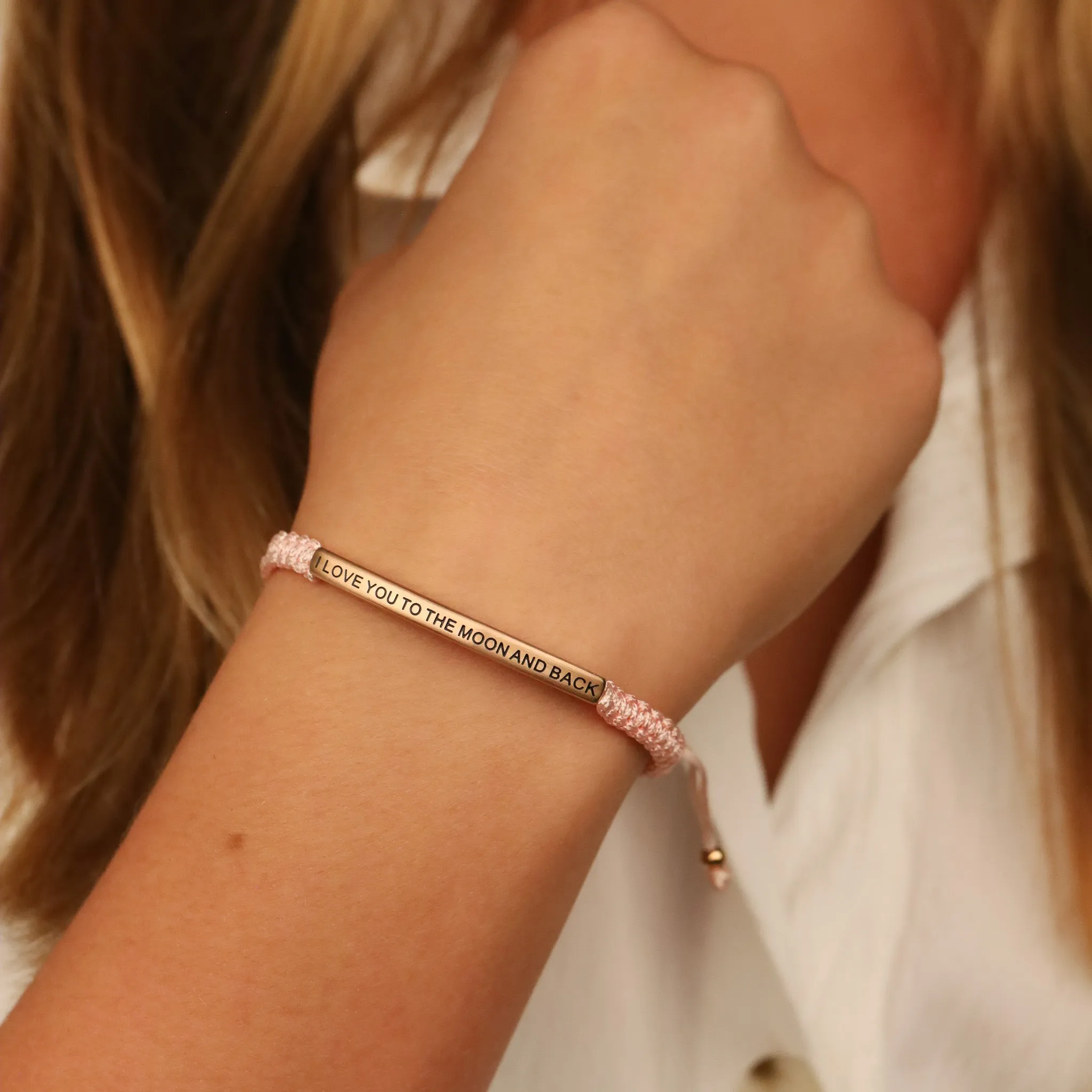 I LOVE YOU TO THE MOON AND BACK ROPE BRACELET