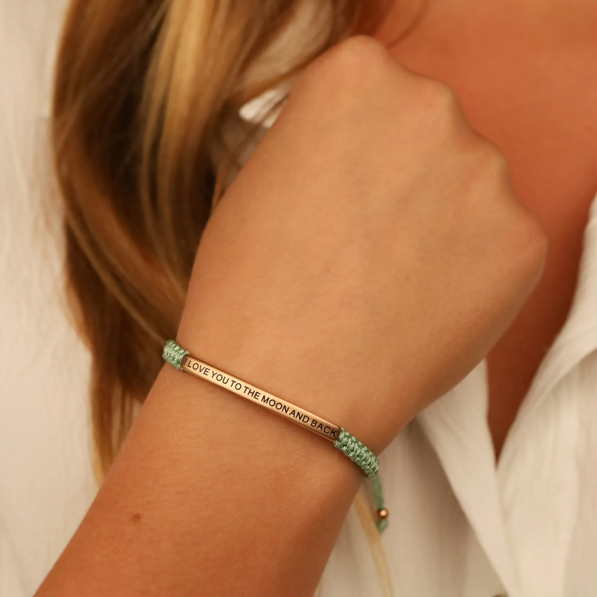 I LOVE YOU TO THE MOON AND BACK ROPE BRACELET