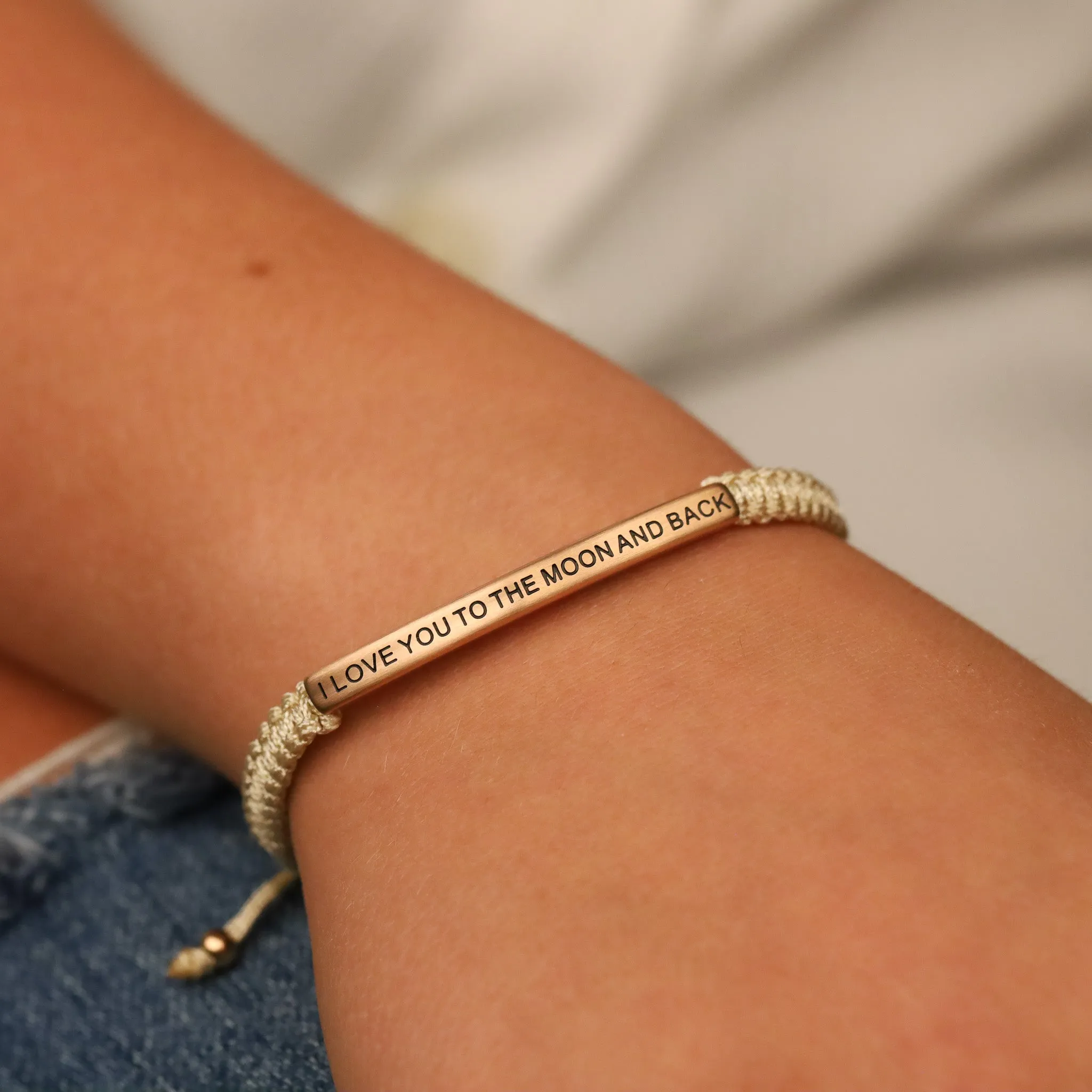 I LOVE YOU TO THE MOON AND BACK ROPE BRACELET