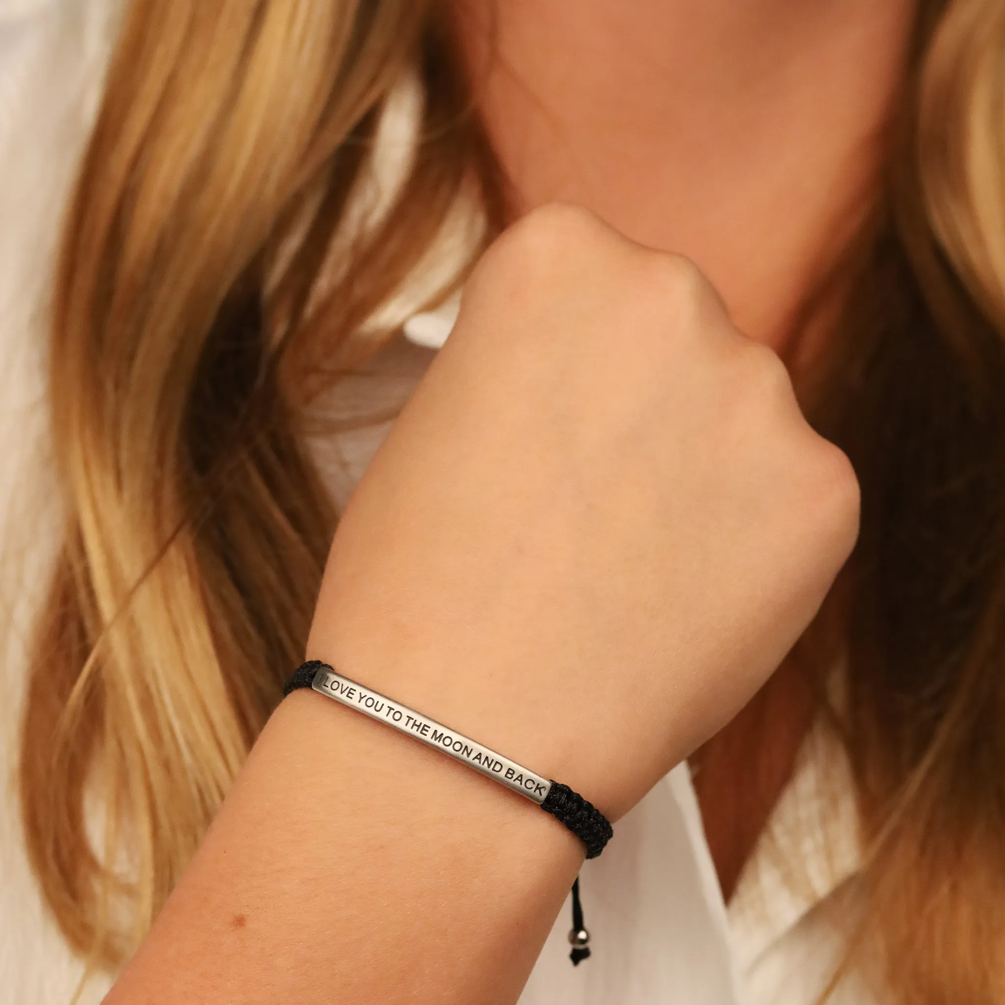 I LOVE YOU TO THE MOON AND BACK ROPE BRACELET