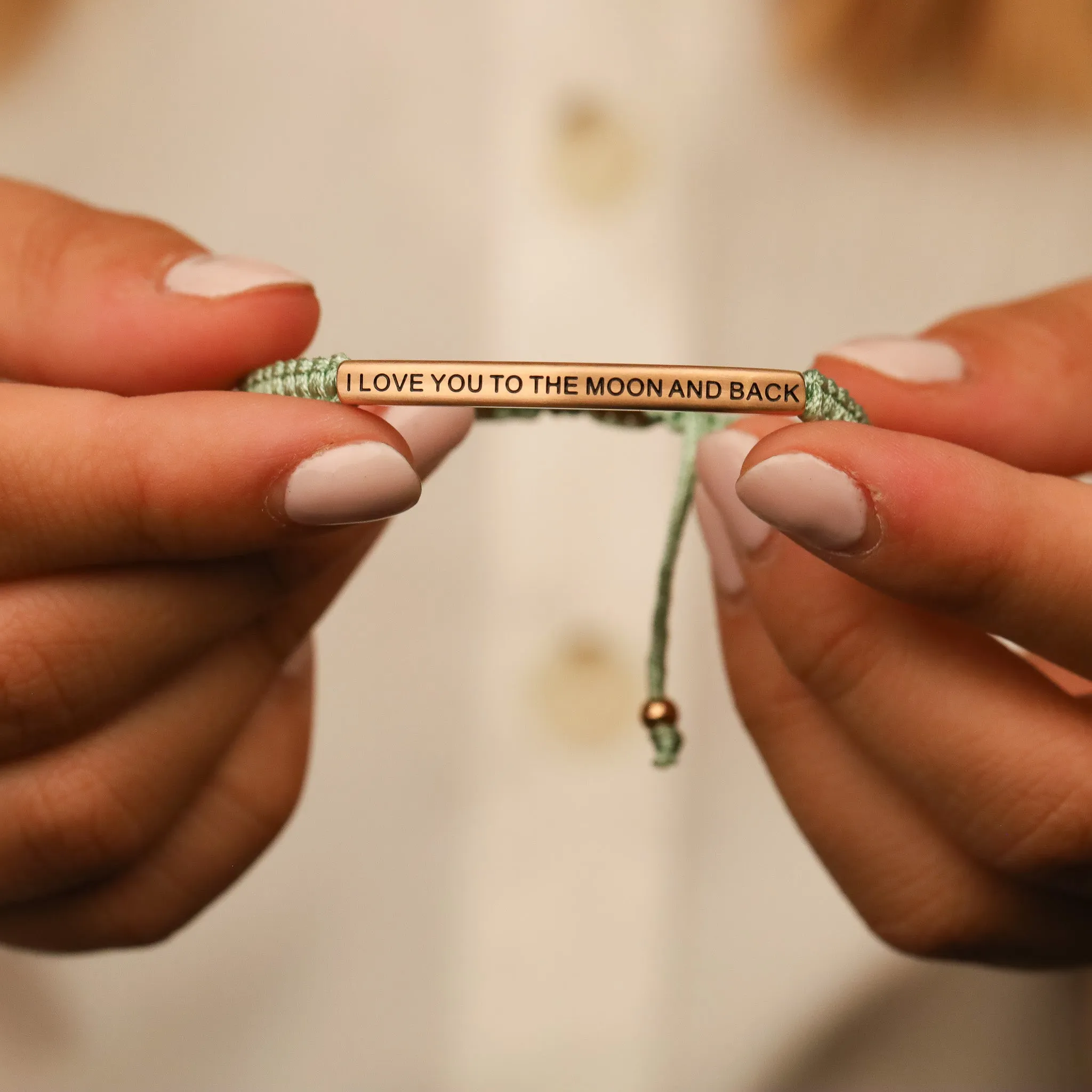 I LOVE YOU TO THE MOON AND BACK ROPE BRACELET