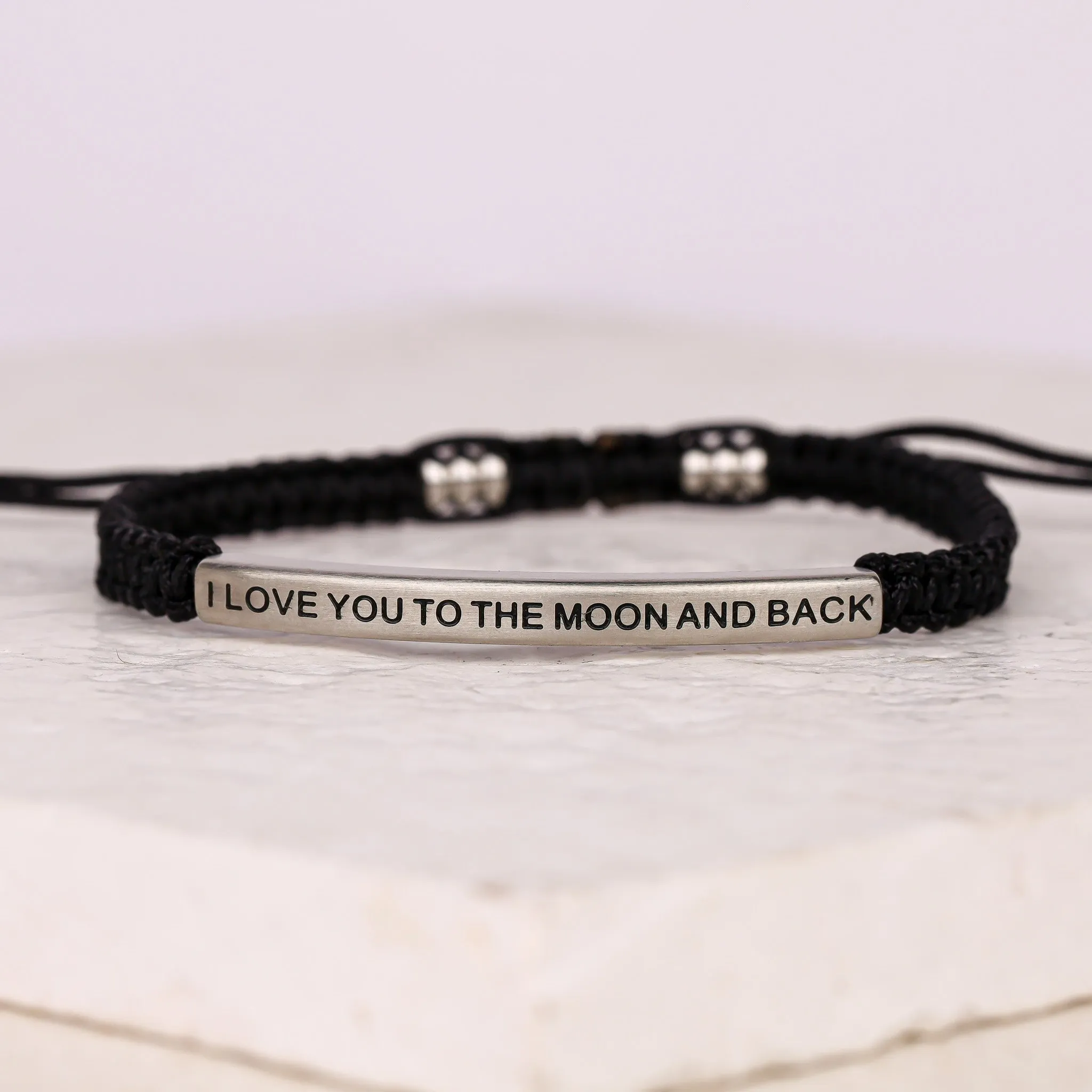 I LOVE YOU TO THE MOON AND BACK ROPE BRACELET