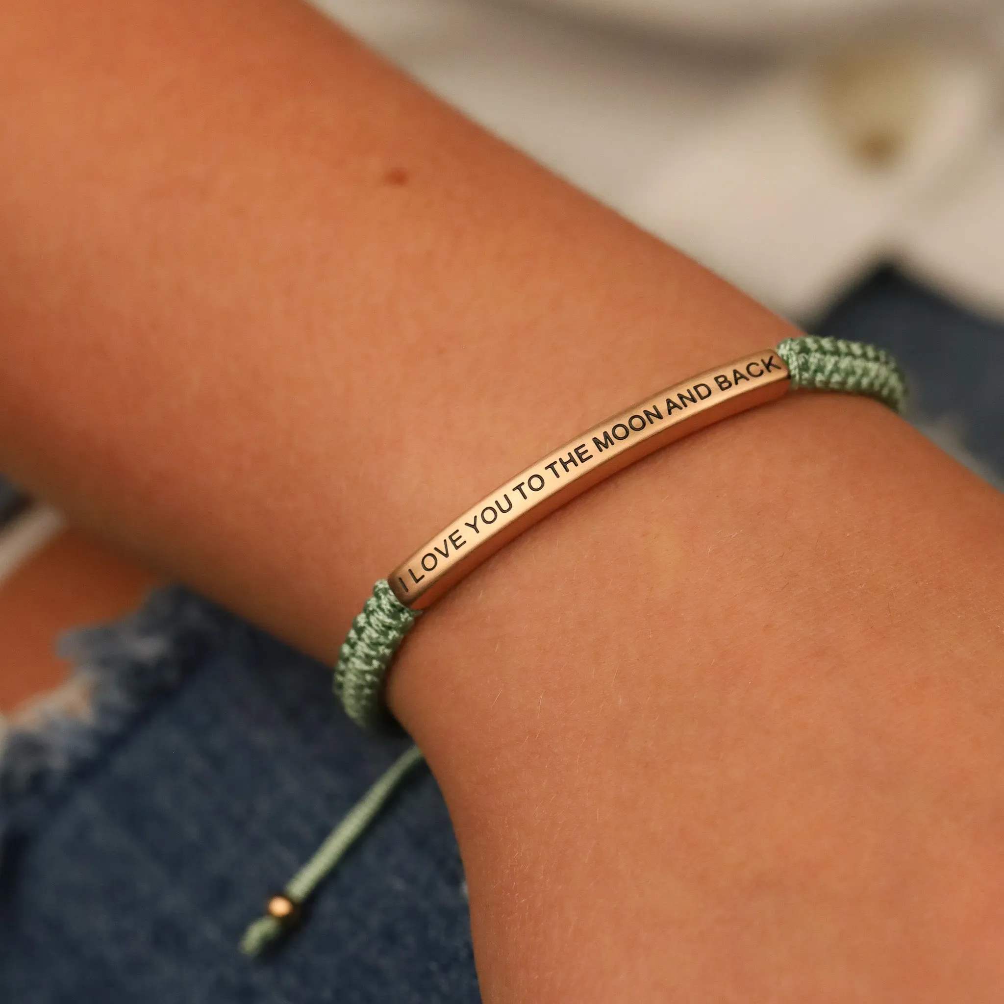 I LOVE YOU TO THE MOON AND BACK ROPE BRACELET
