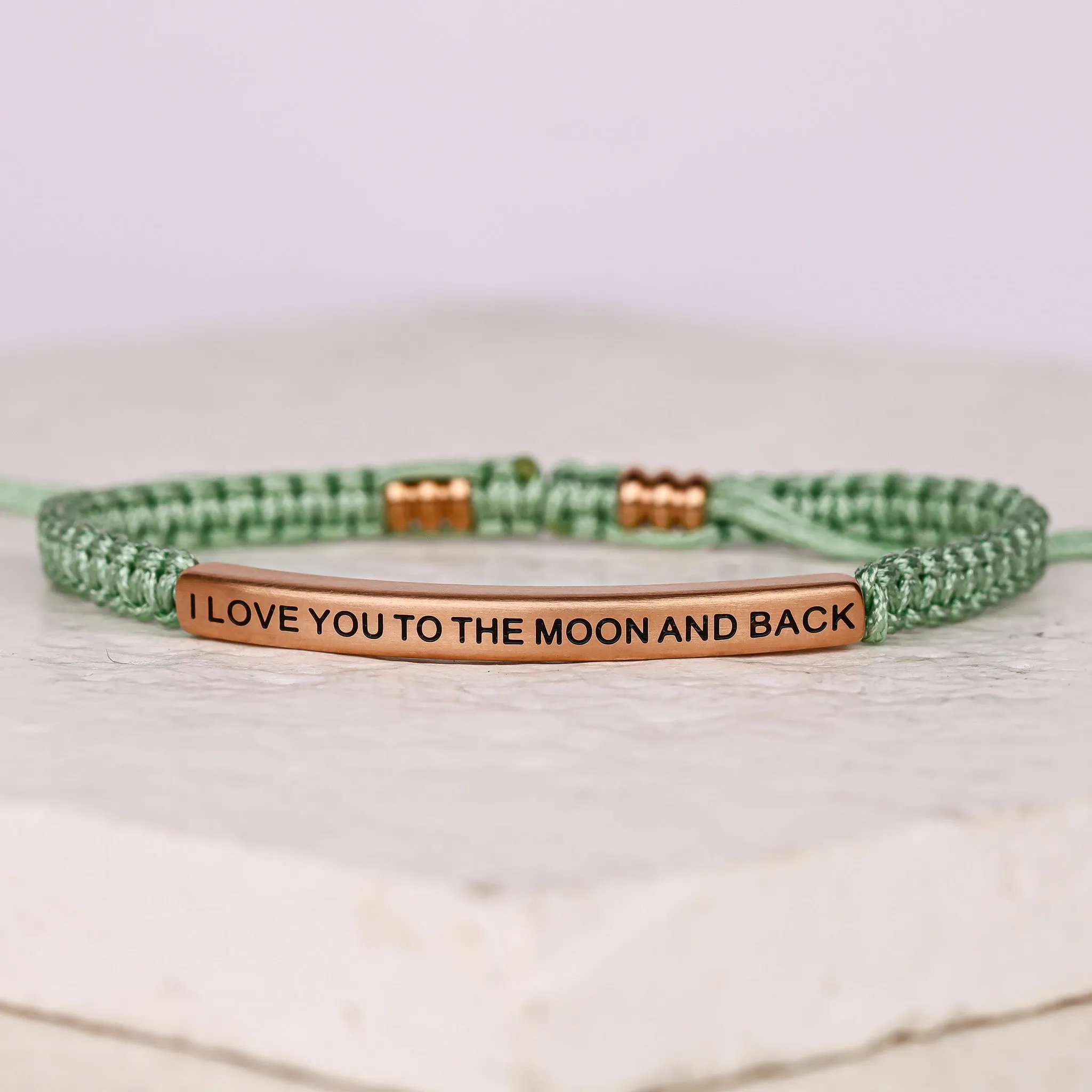 I LOVE YOU TO THE MOON AND BACK ROPE BRACELET