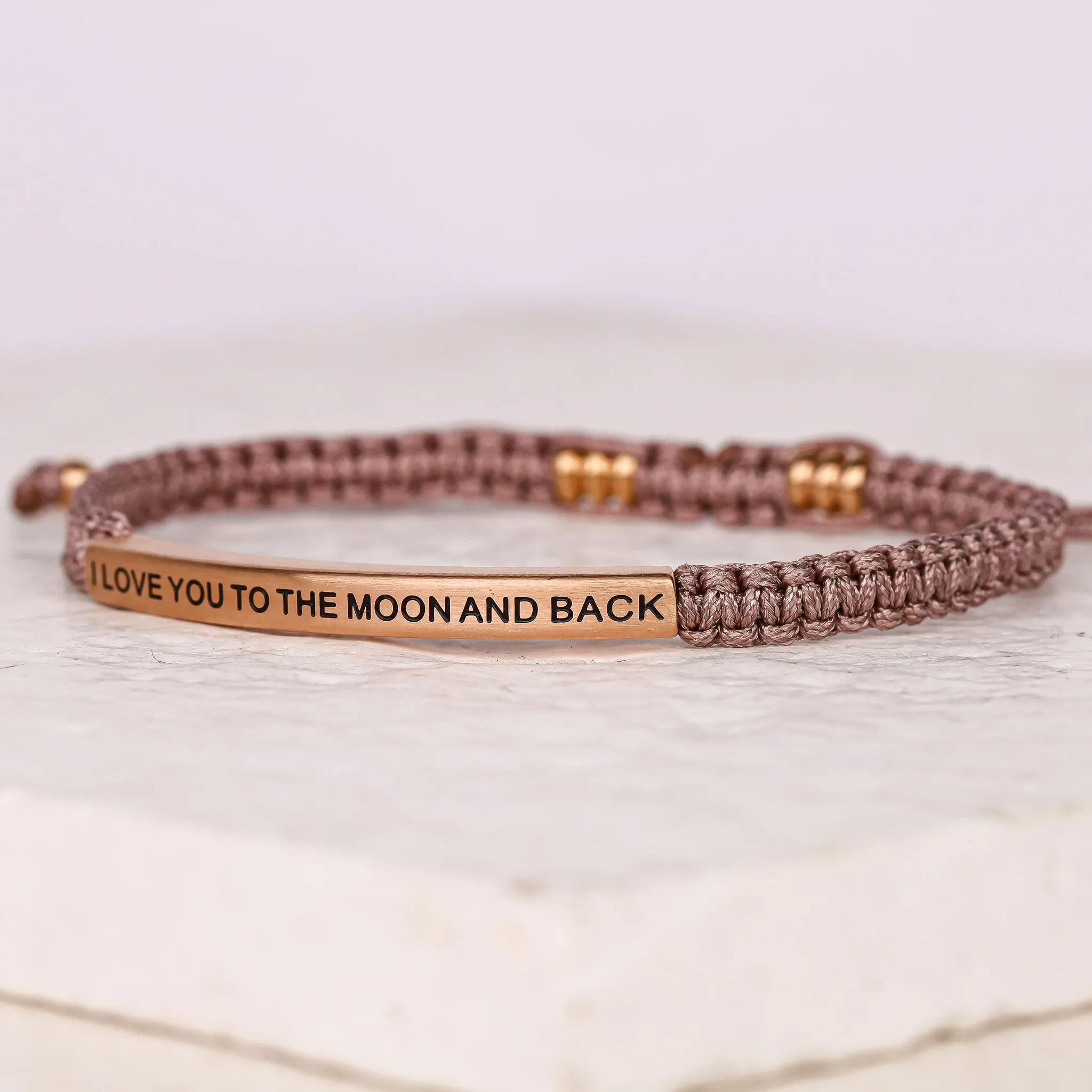 I LOVE YOU TO THE MOON AND BACK ROPE BRACELET