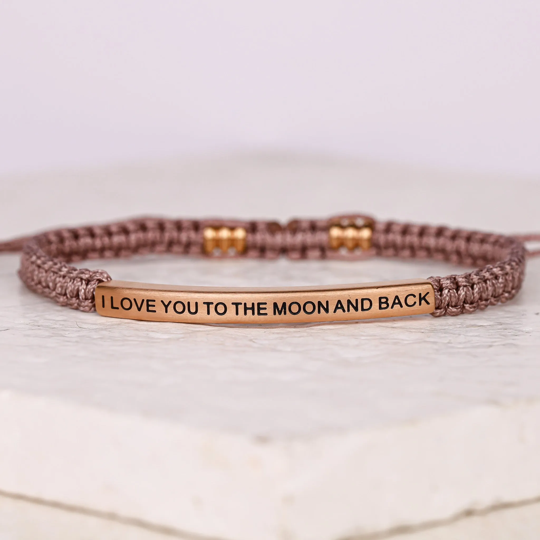 I LOVE YOU TO THE MOON AND BACK ROPE BRACELET