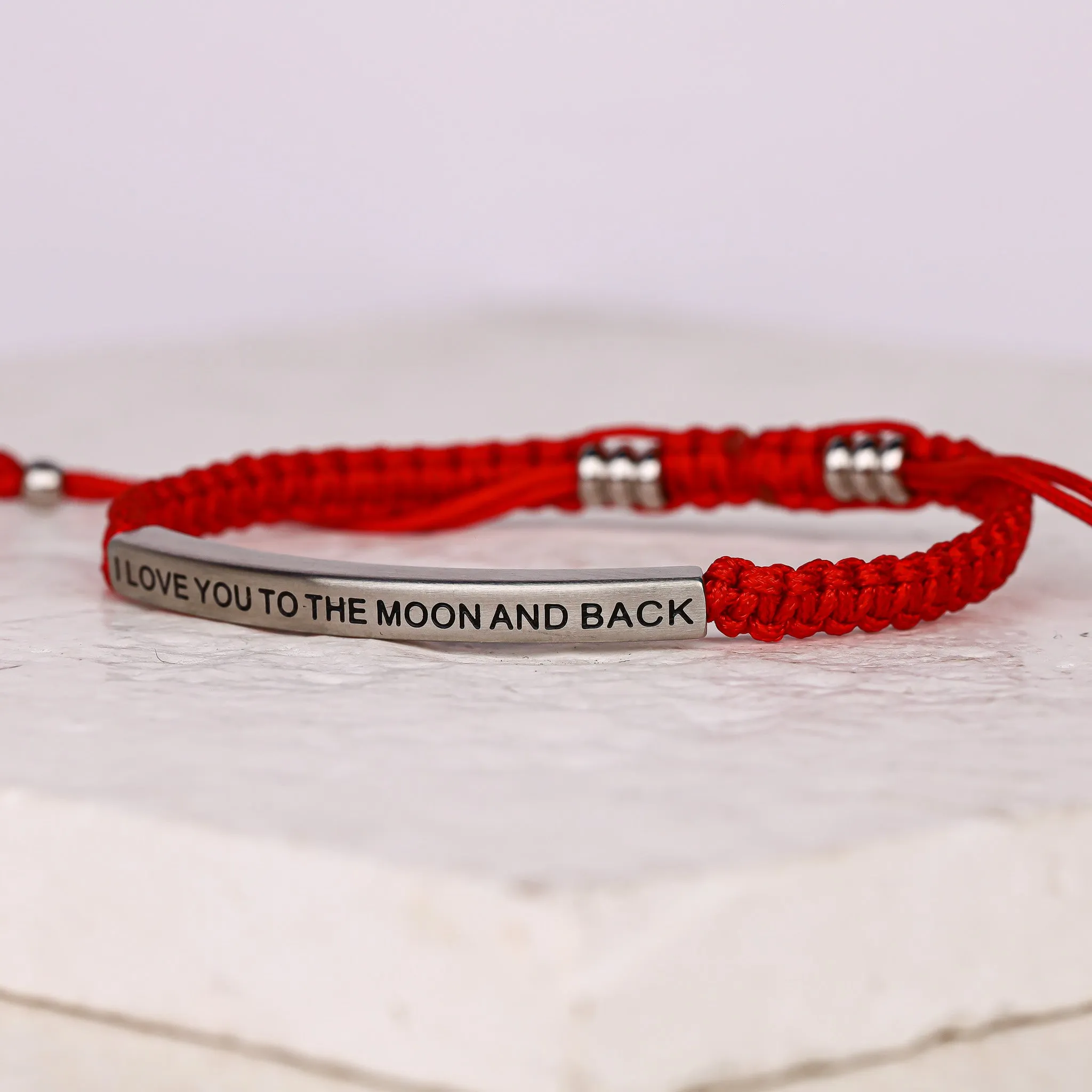 I LOVE YOU TO THE MOON AND BACK ROPE BRACELET