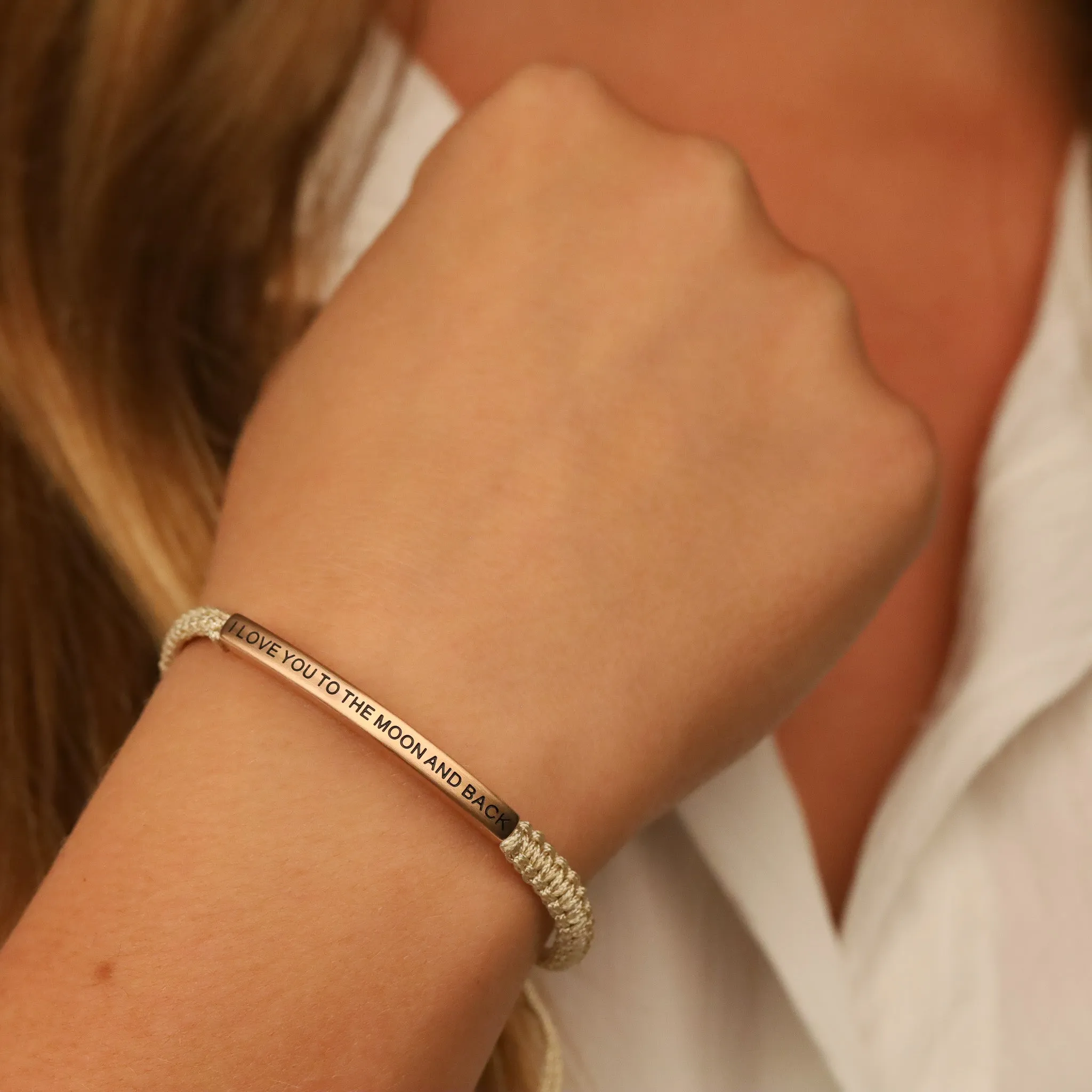 I LOVE YOU TO THE MOON AND BACK ROPE BRACELET