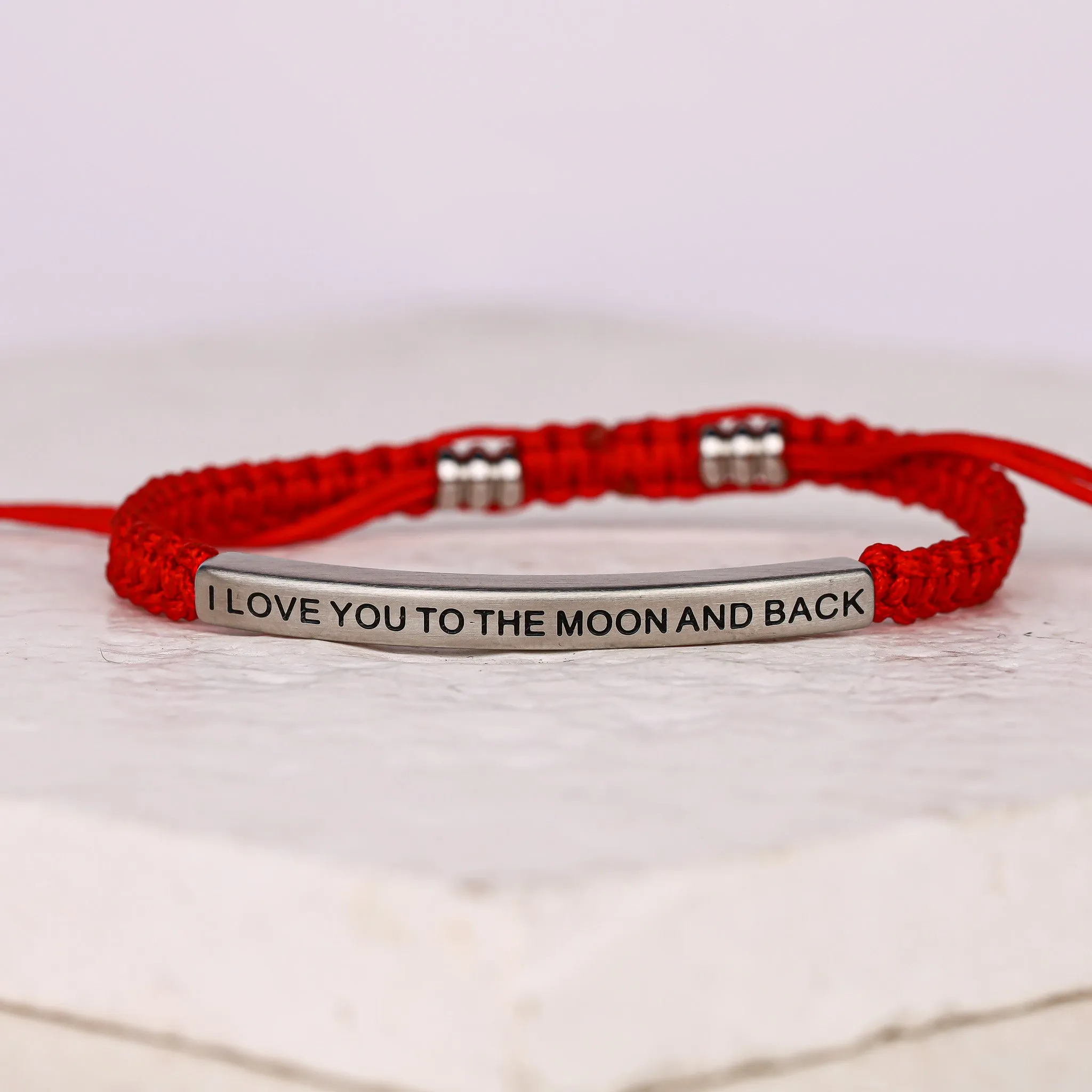I LOVE YOU TO THE MOON AND BACK ROPE BRACELET