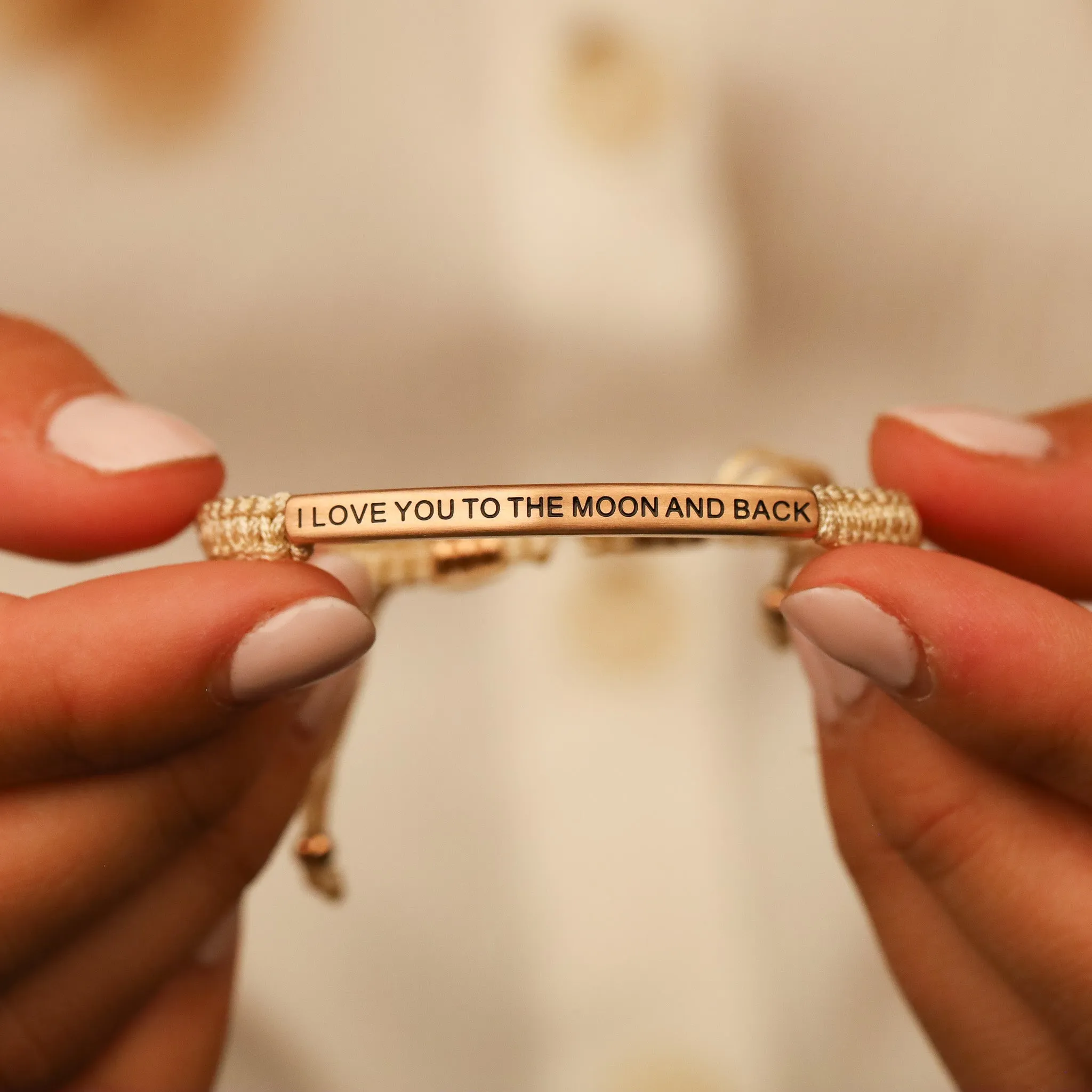 I LOVE YOU TO THE MOON AND BACK ROPE BRACELET