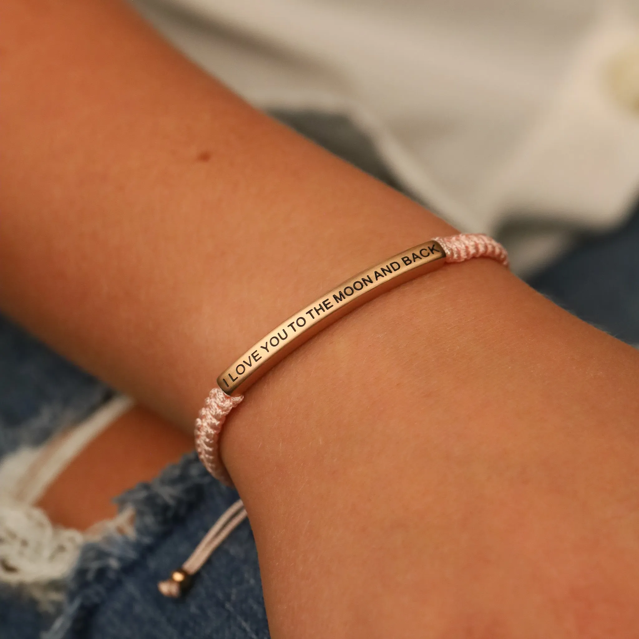 I LOVE YOU TO THE MOON AND BACK ROPE BRACELET