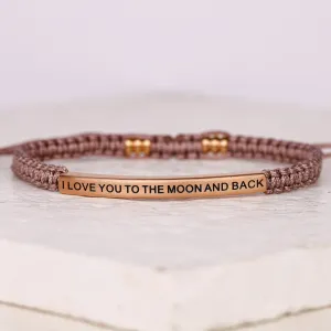 I LOVE YOU TO THE MOON AND BACK ROPE BRACELET