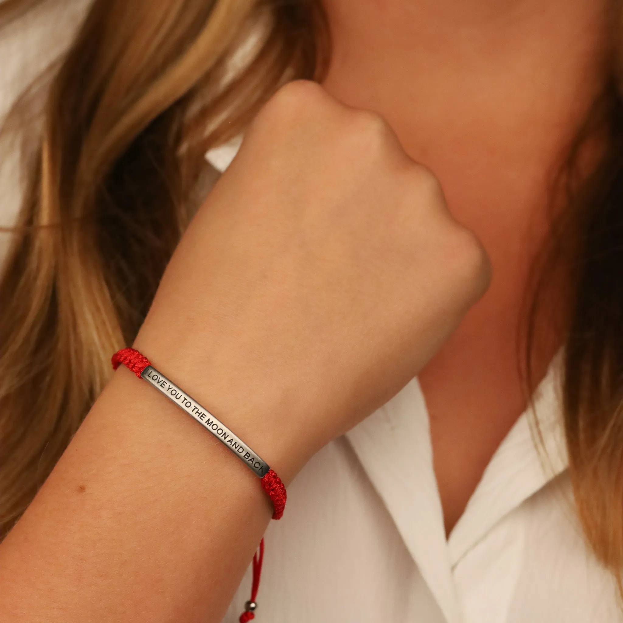 I LOVE YOU TO THE MOON AND BACK ROPE BRACELET