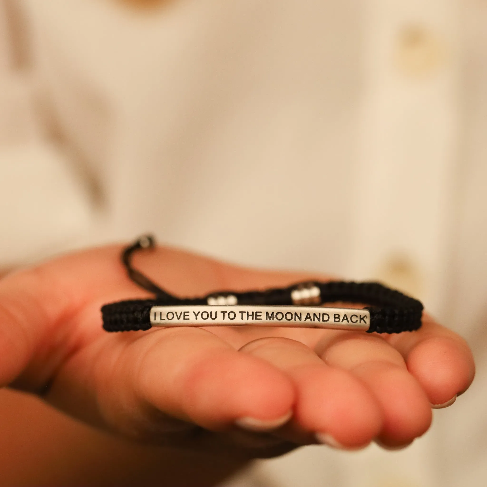 I LOVE YOU TO THE MOON AND BACK ROPE BRACELET
