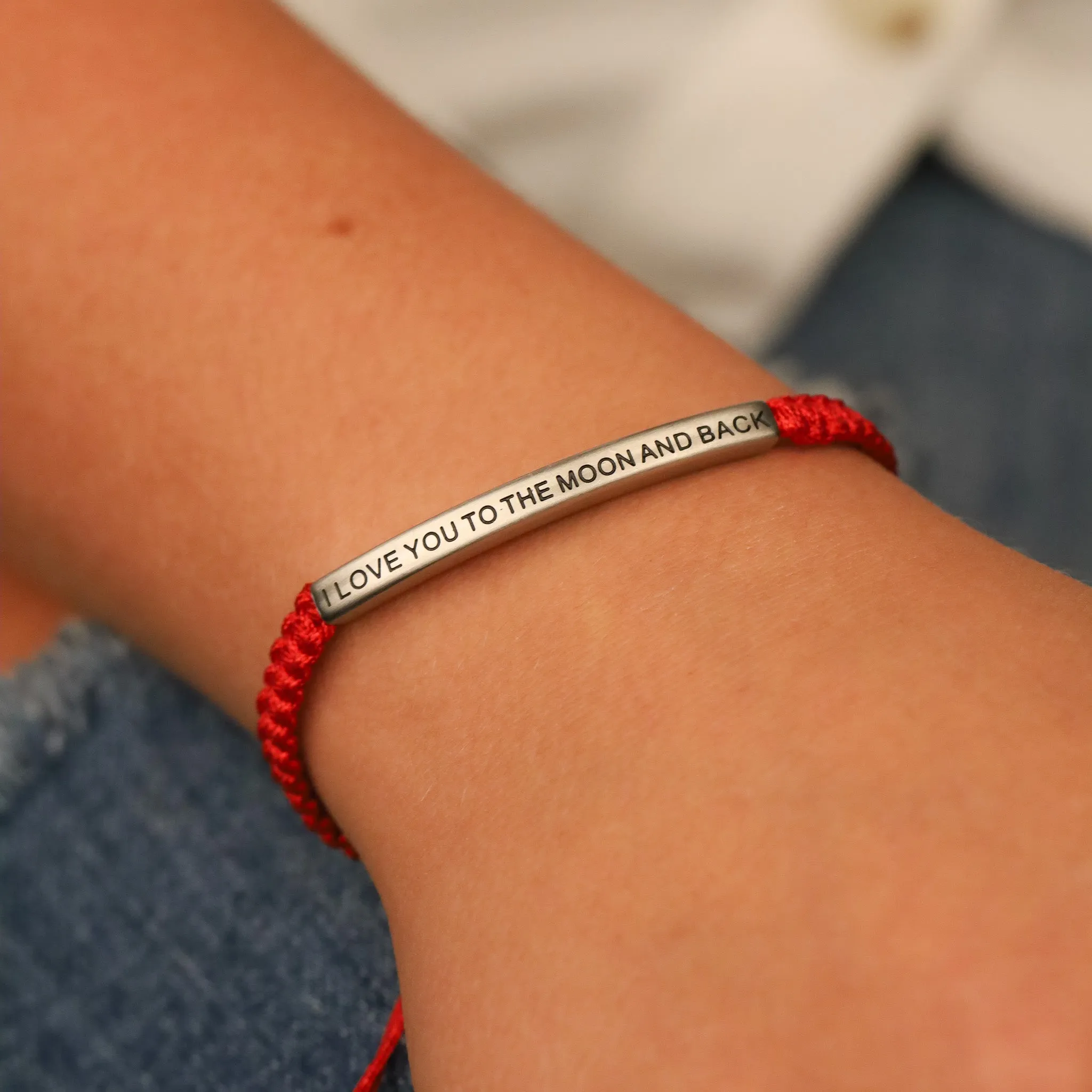 I LOVE YOU TO THE MOON AND BACK ROPE BRACELET