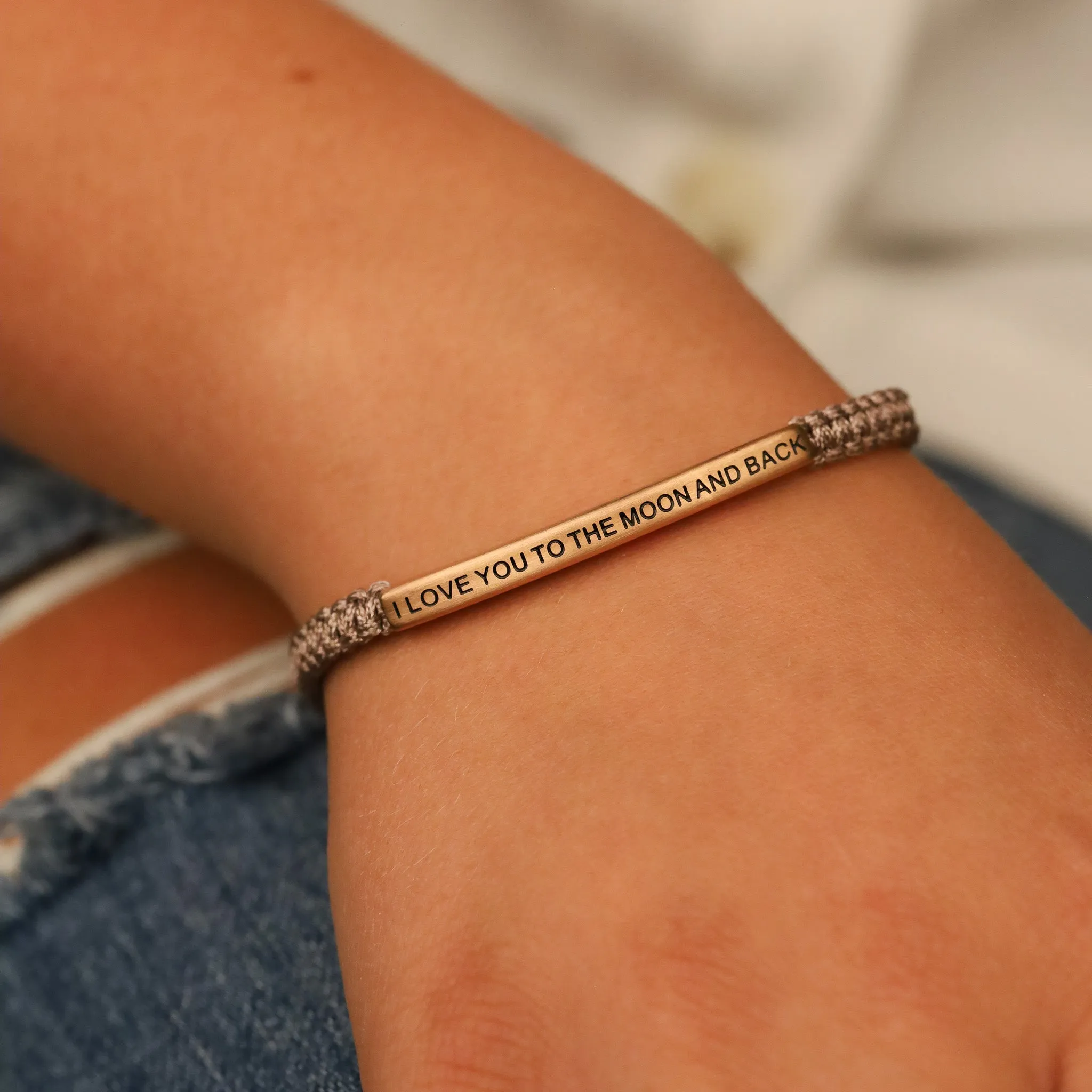 I LOVE YOU TO THE MOON AND BACK ROPE BRACELET
