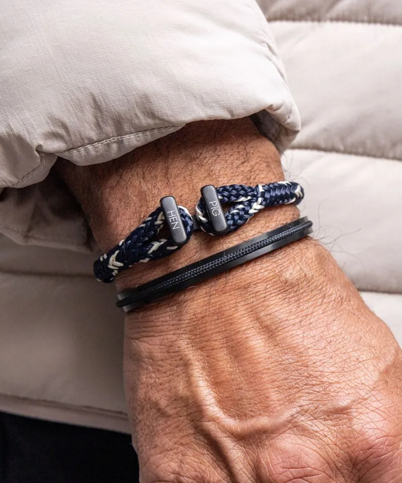 Icy Ike Rope Bracelet in Navy/Ivory