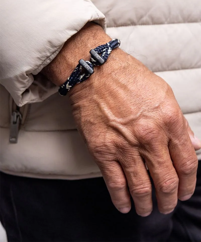 Icy Ike Rope Bracelet in Navy/Ivory