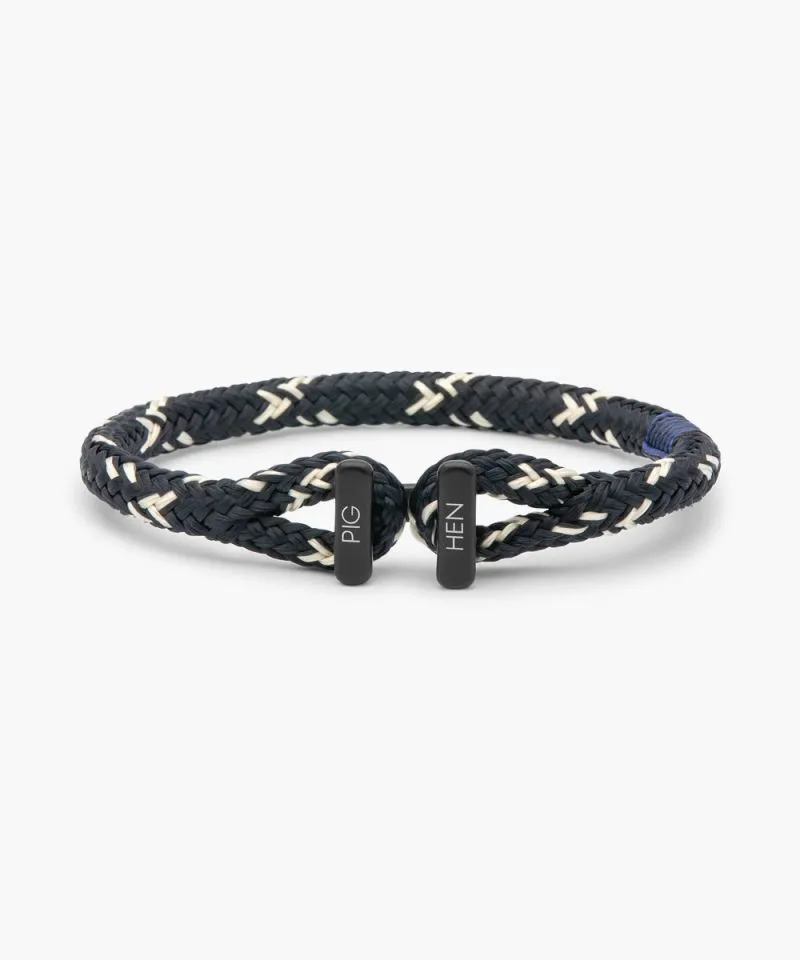 Icy Ike Rope Bracelet in Navy/Ivory