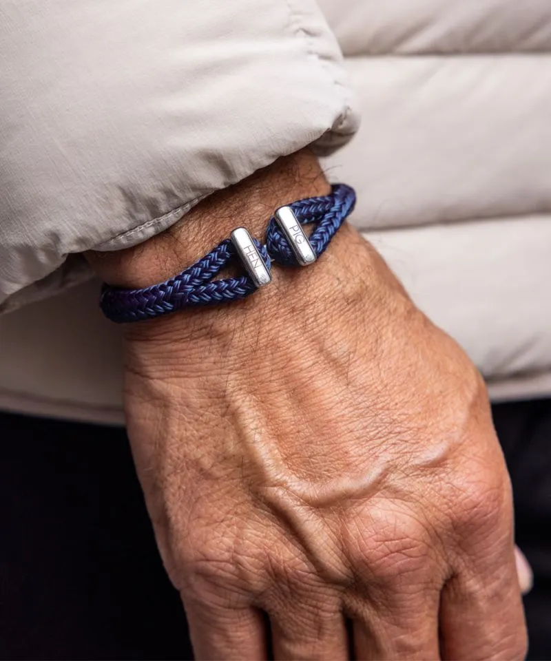 Icy Ike Rope Bracelet in Navy/Silver