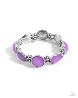 In All the BRIGHT Places - Purple - Teardrop and Round Faceted Bead Paparazzi Stretchy Bracelet