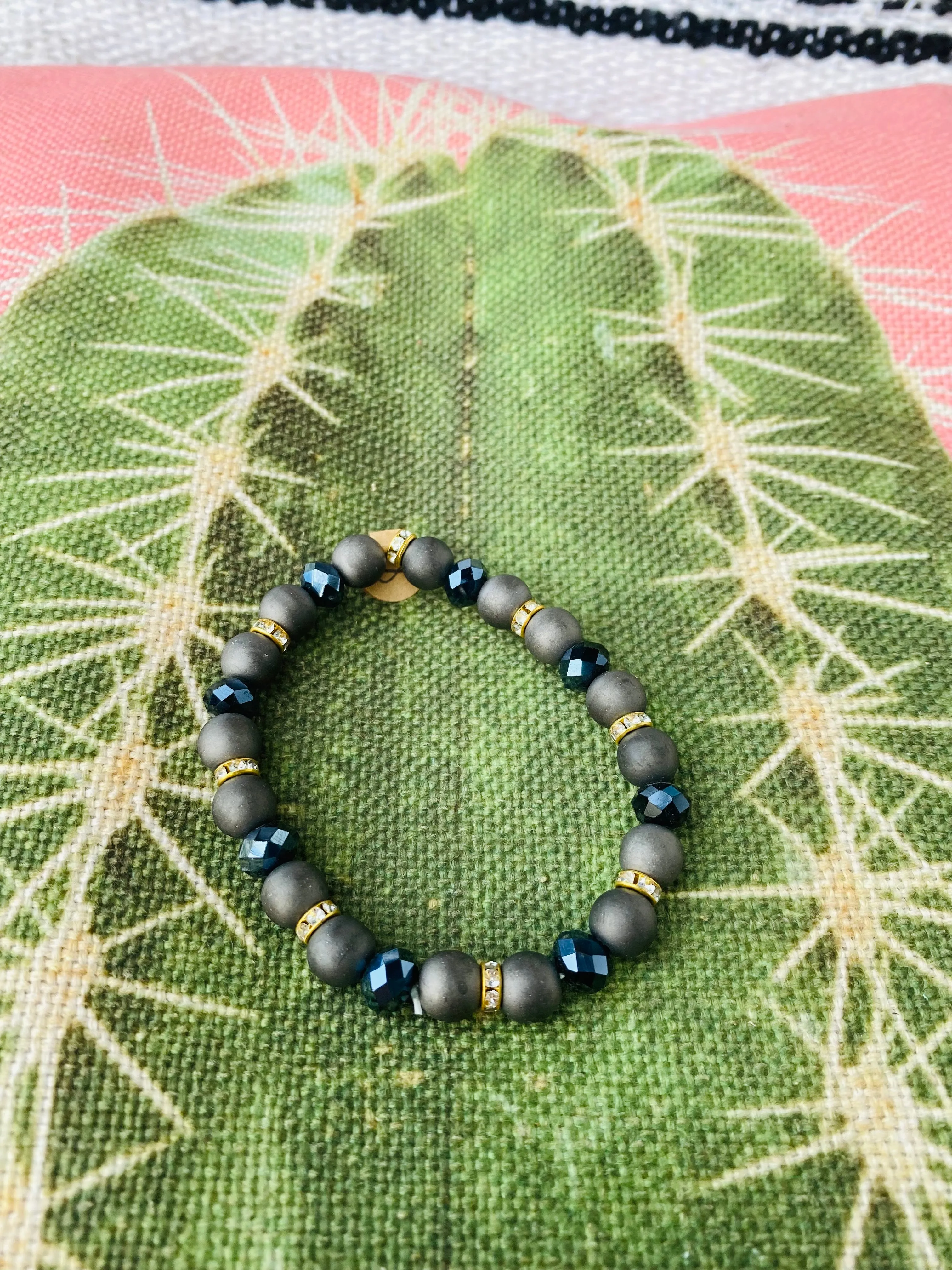 Iridescent Crystal Bead Bracelet