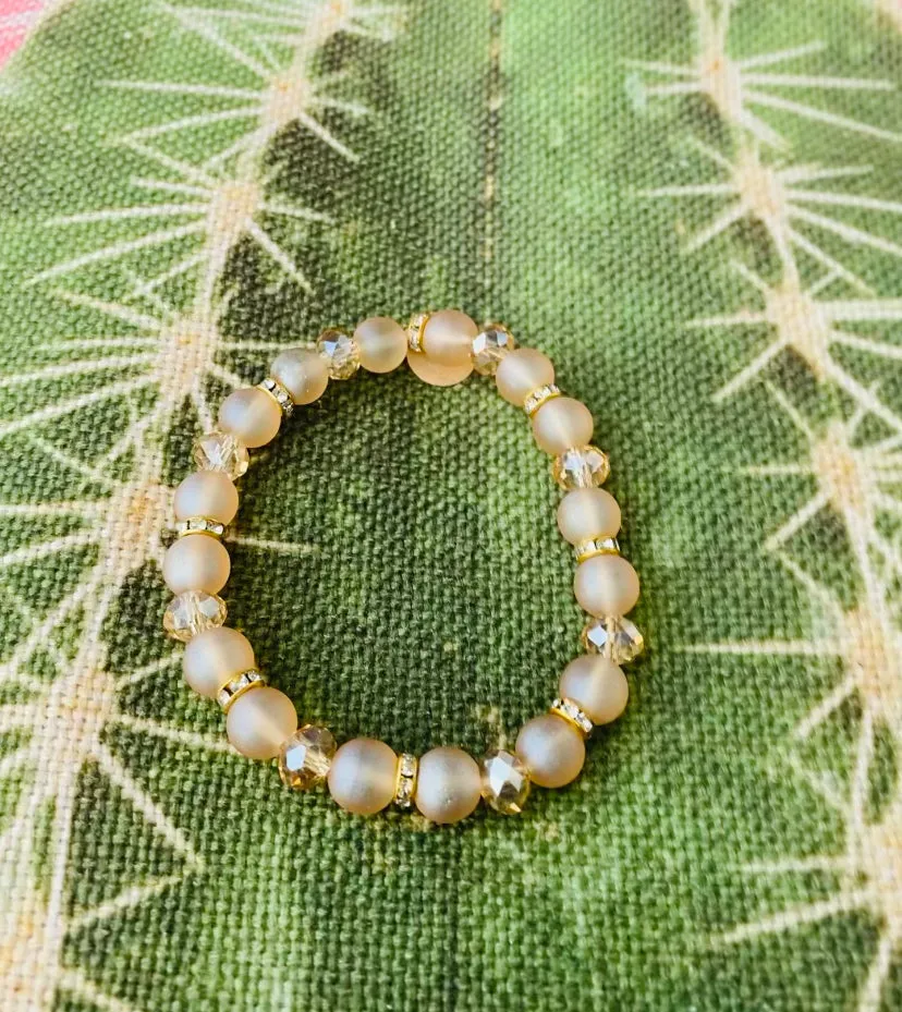 Iridescent Crystal Bead Bracelet