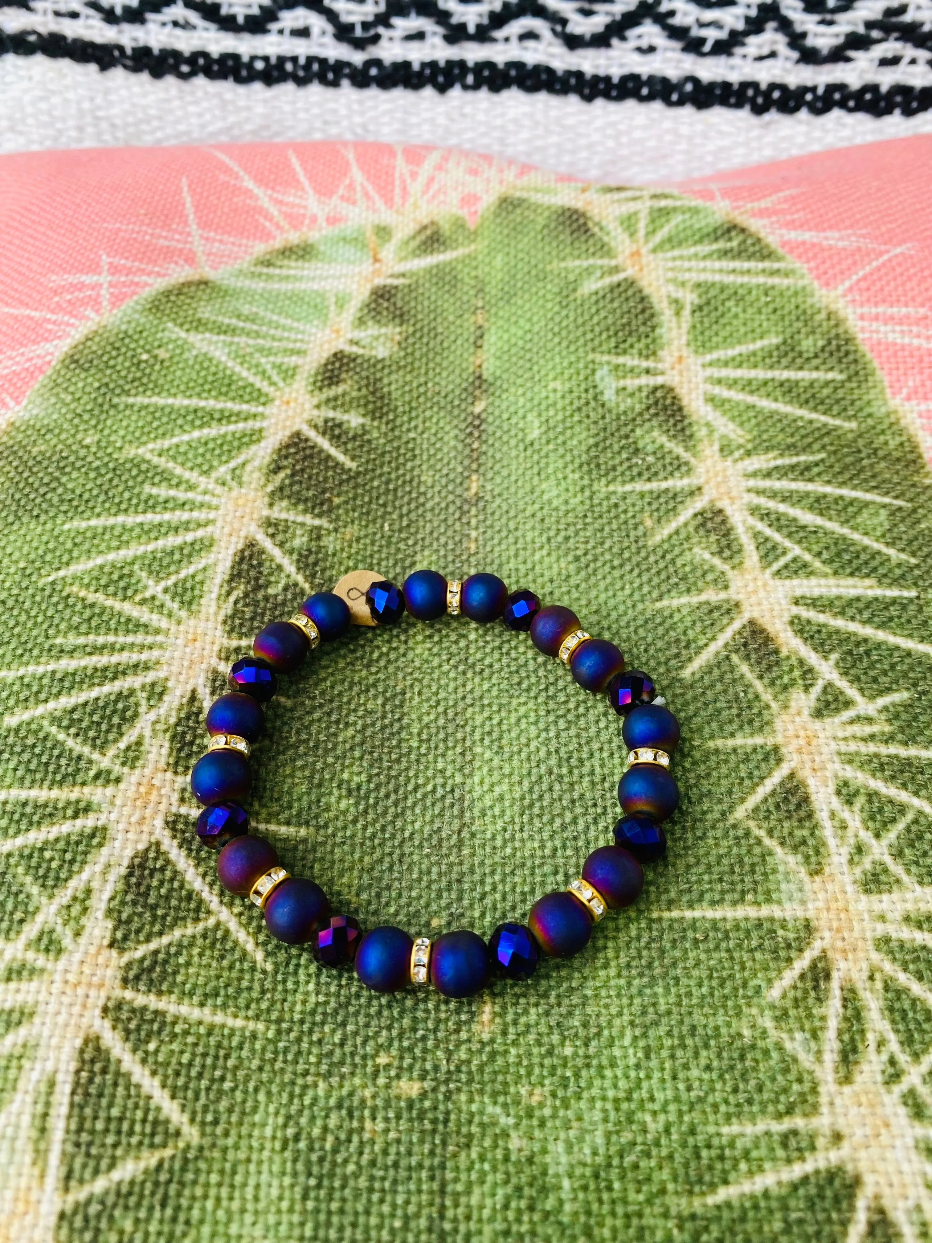 Iridescent Crystal Bead Bracelet