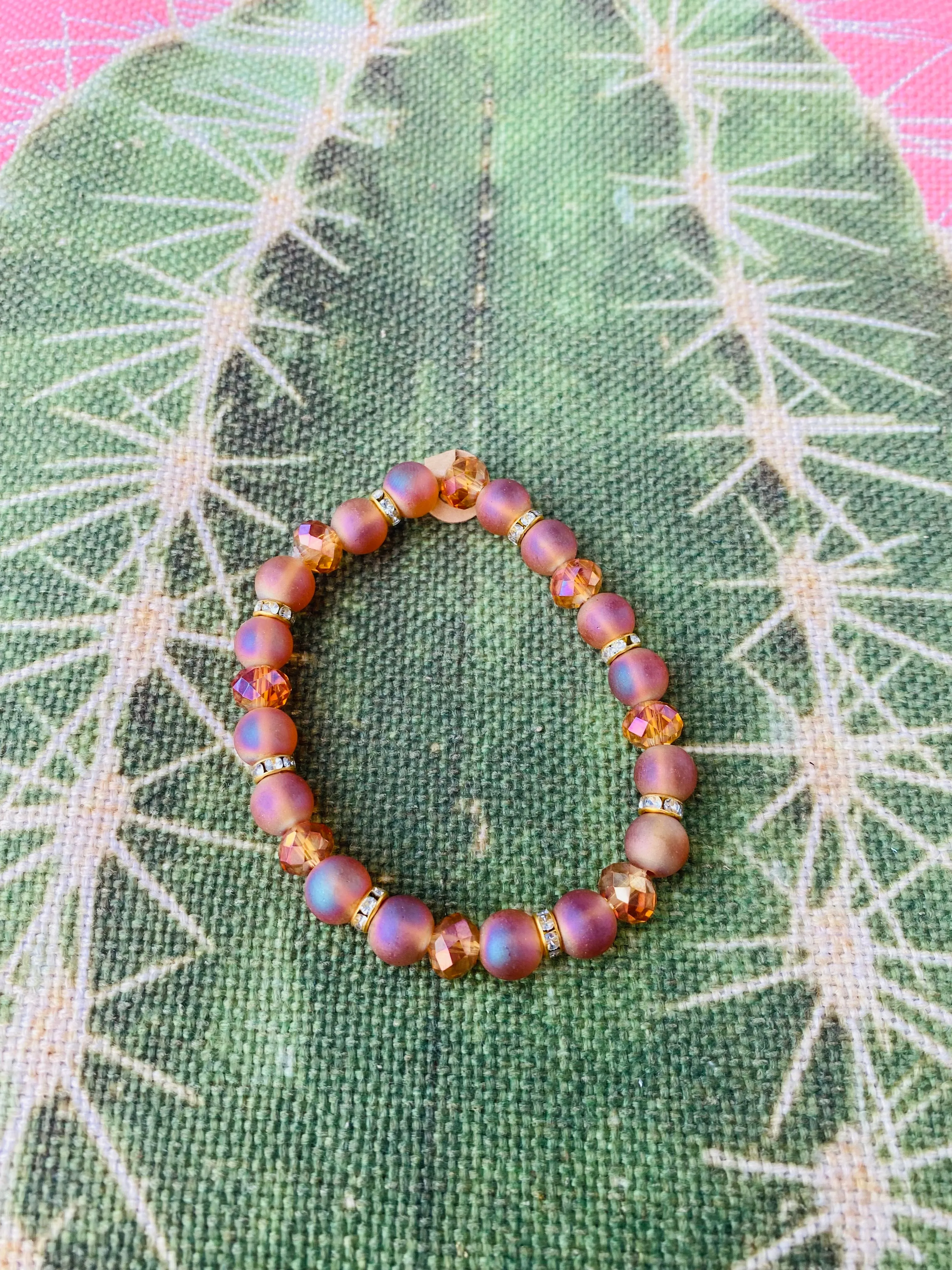 Iridescent Crystal Bead Bracelet