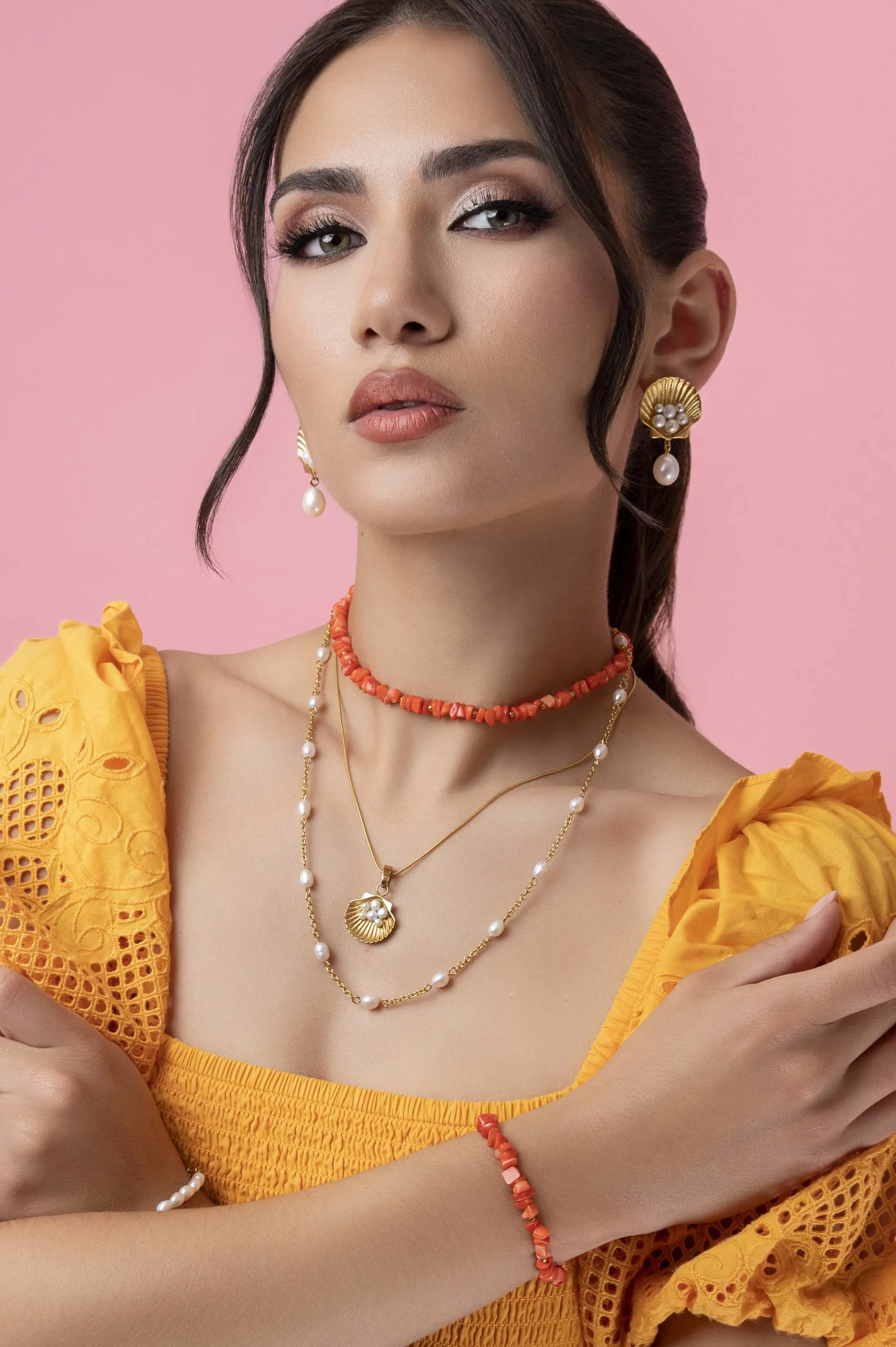 Jacqui's Coral Shell Bracelet