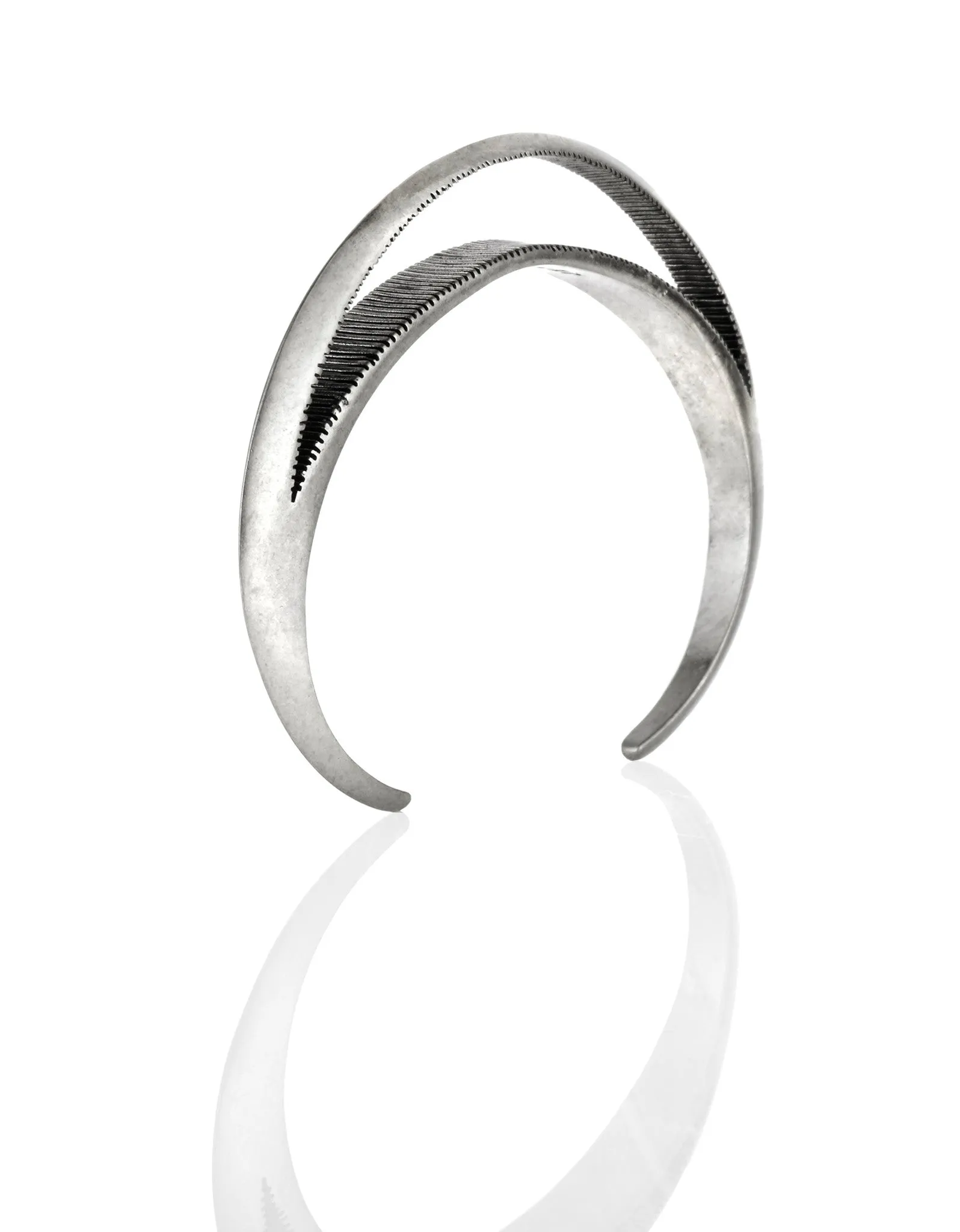 Jenny Bird Crescent Moon Cuff in Antique Silver