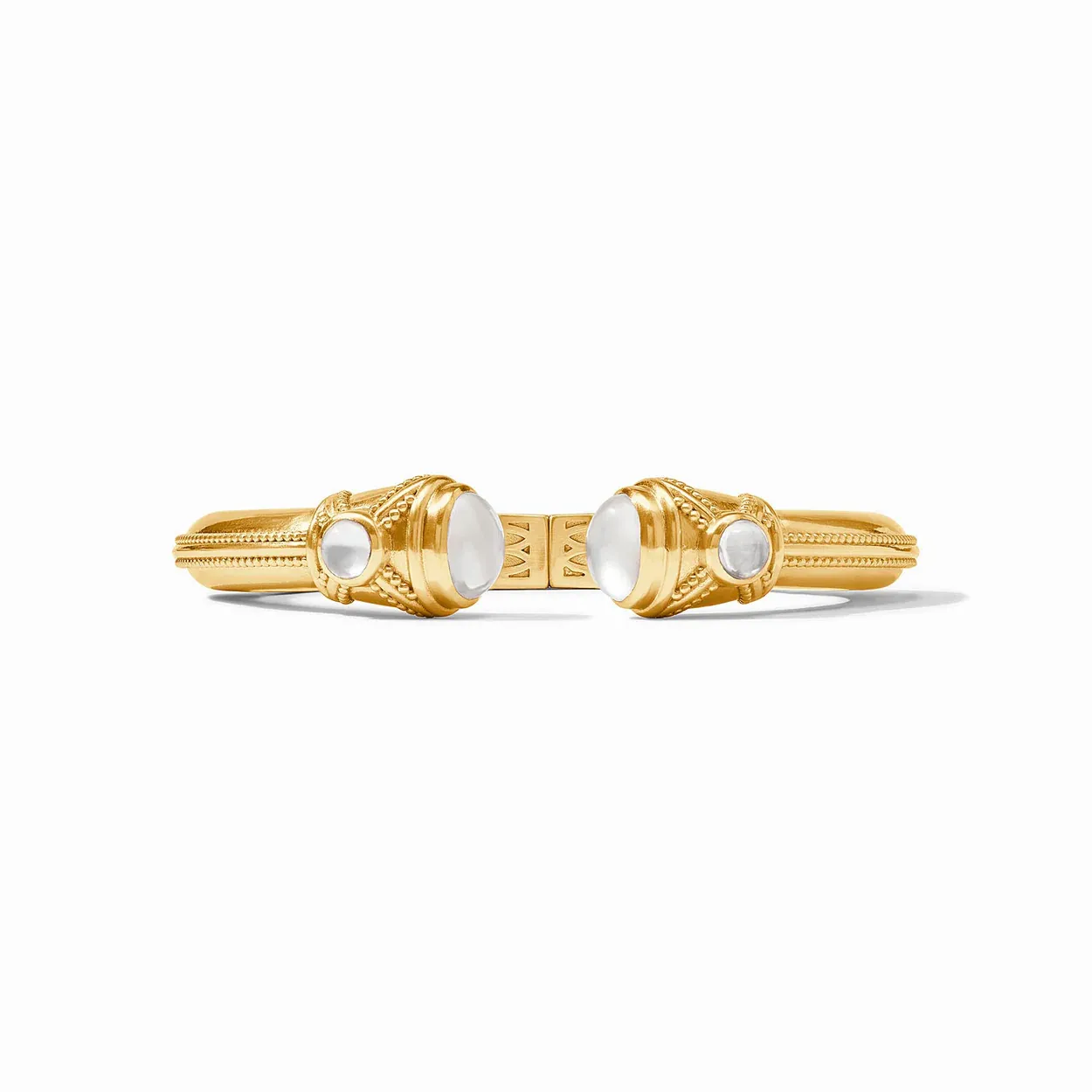 Julie Vos Cabochon Demi Cuff Gold Iridescent Clear Crystal