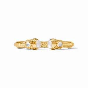 Julie Vos Cabochon Demi Cuff Gold Iridescent Clear Crystal