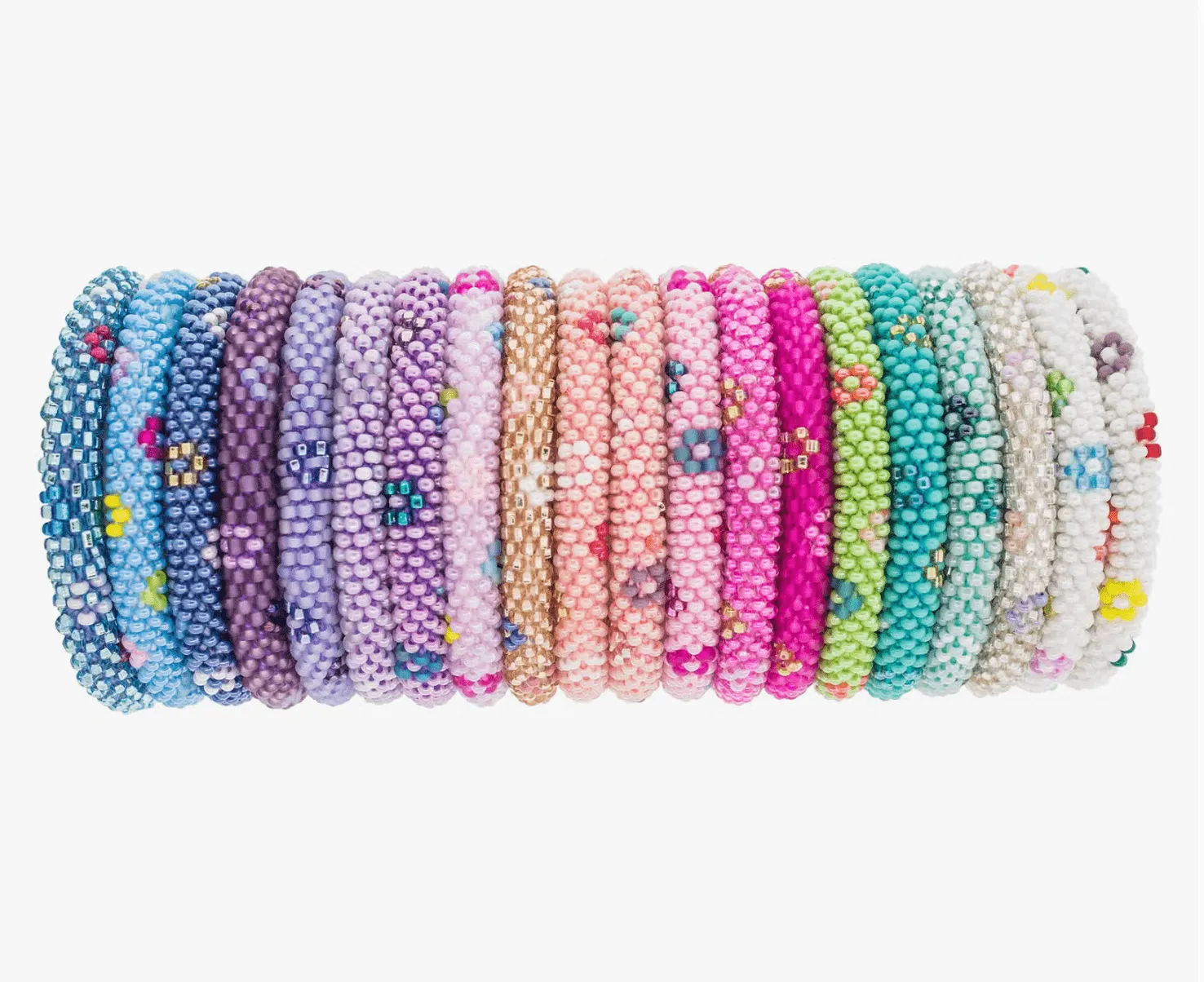 Kids' Flower Beaded Roll-On Bracelet - Multiple Colors