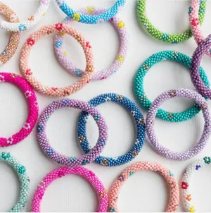 Kids' Flower Beaded Roll-On Bracelet - Multiple Colors