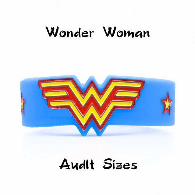Kids Sizes Captain America Silicone Bracelets Wonder Woman Silicone Band Deadpool Suitable For Children Batman Popular Wristband