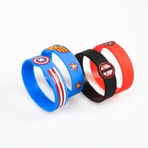 Kids Sizes Captain America Silicone Bracelets Wonder Woman Silicone Band Deadpool Suitable For Children Batman Popular Wristband