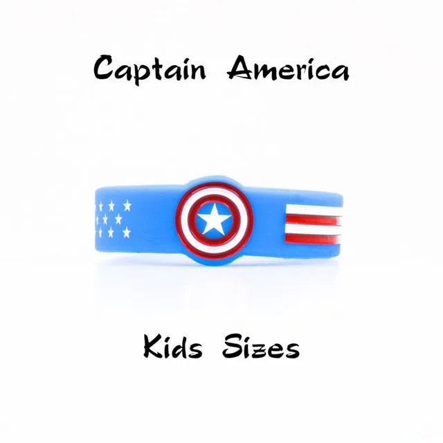 Kids Sizes Captain America Silicone Bracelets Wonder Woman Silicone Band Deadpool Suitable For Children Batman Popular Wristband