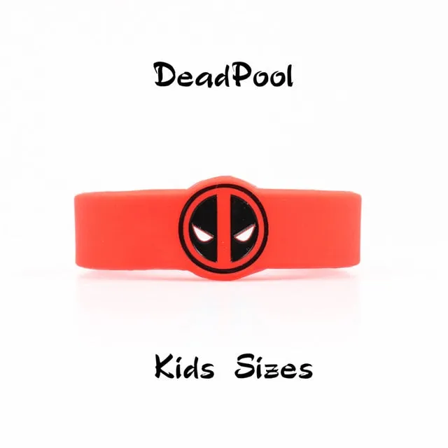 Kids Sizes Captain America Silicone Bracelets Wonder Woman Silicone Band Deadpool Suitable For Children Batman Popular Wristband