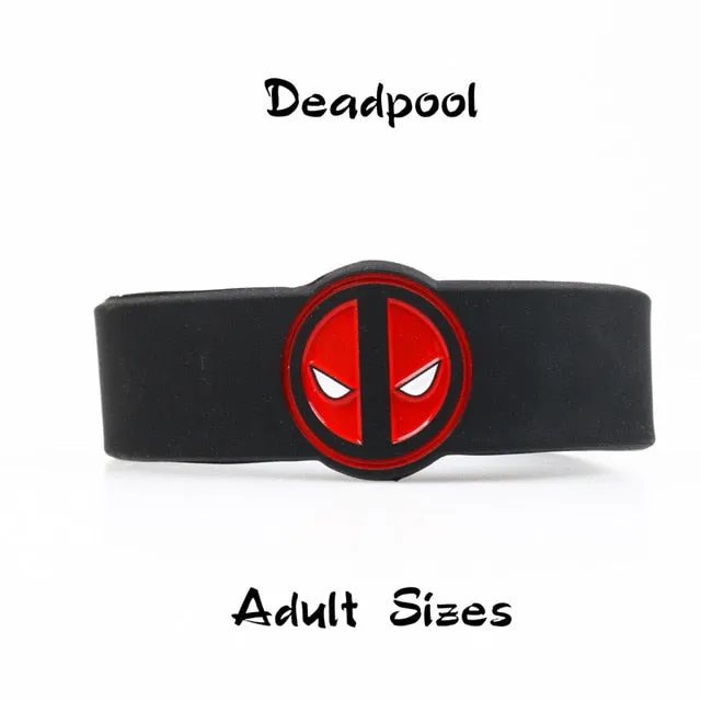Kids Sizes Captain America Silicone Bracelets Wonder Woman Silicone Band Deadpool Suitable For Children Batman Popular Wristband