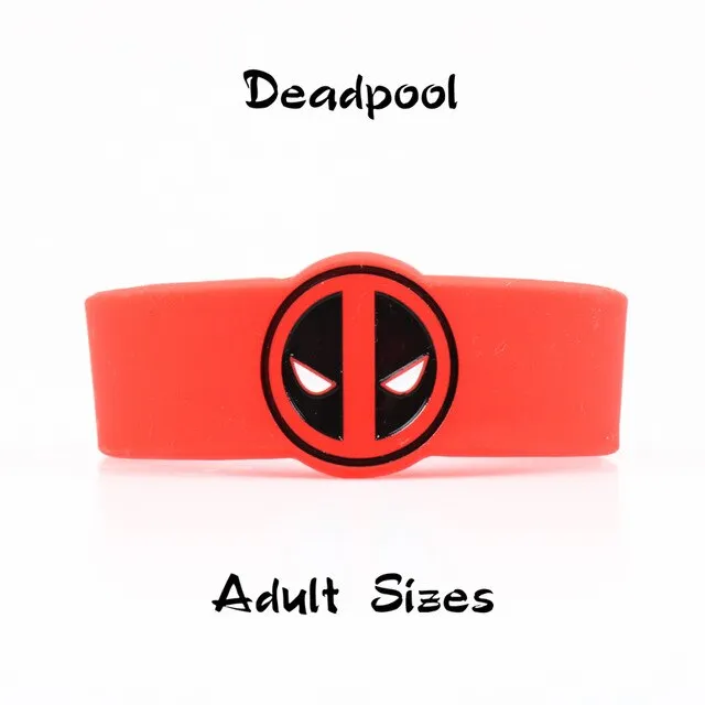 Kids Sizes Captain America Silicone Bracelets Wonder Woman Silicone Band Deadpool Suitable For Children Batman Popular Wristband