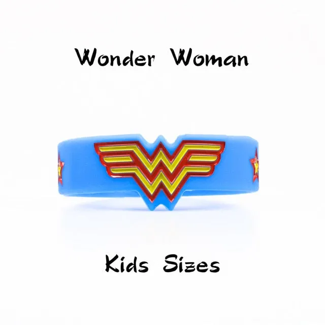 Kids Sizes Captain America Silicone Bracelets Wonder Woman Silicone Band Deadpool Suitable For Children Batman Popular Wristband