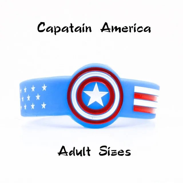 Kids Sizes Captain America Silicone Bracelets Wonder Woman Silicone Band Deadpool Suitable For Children Batman Popular Wristband