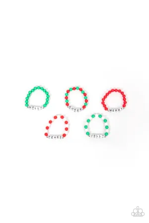 Kids' Starlet Shimmer Holiday Cheer Christmas Stretch Bracelet Set